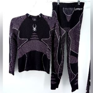 SPYDER SEAMLESS COMPRESSION TOP BOTTOM M/L Kids Boys Children Base Layer Set